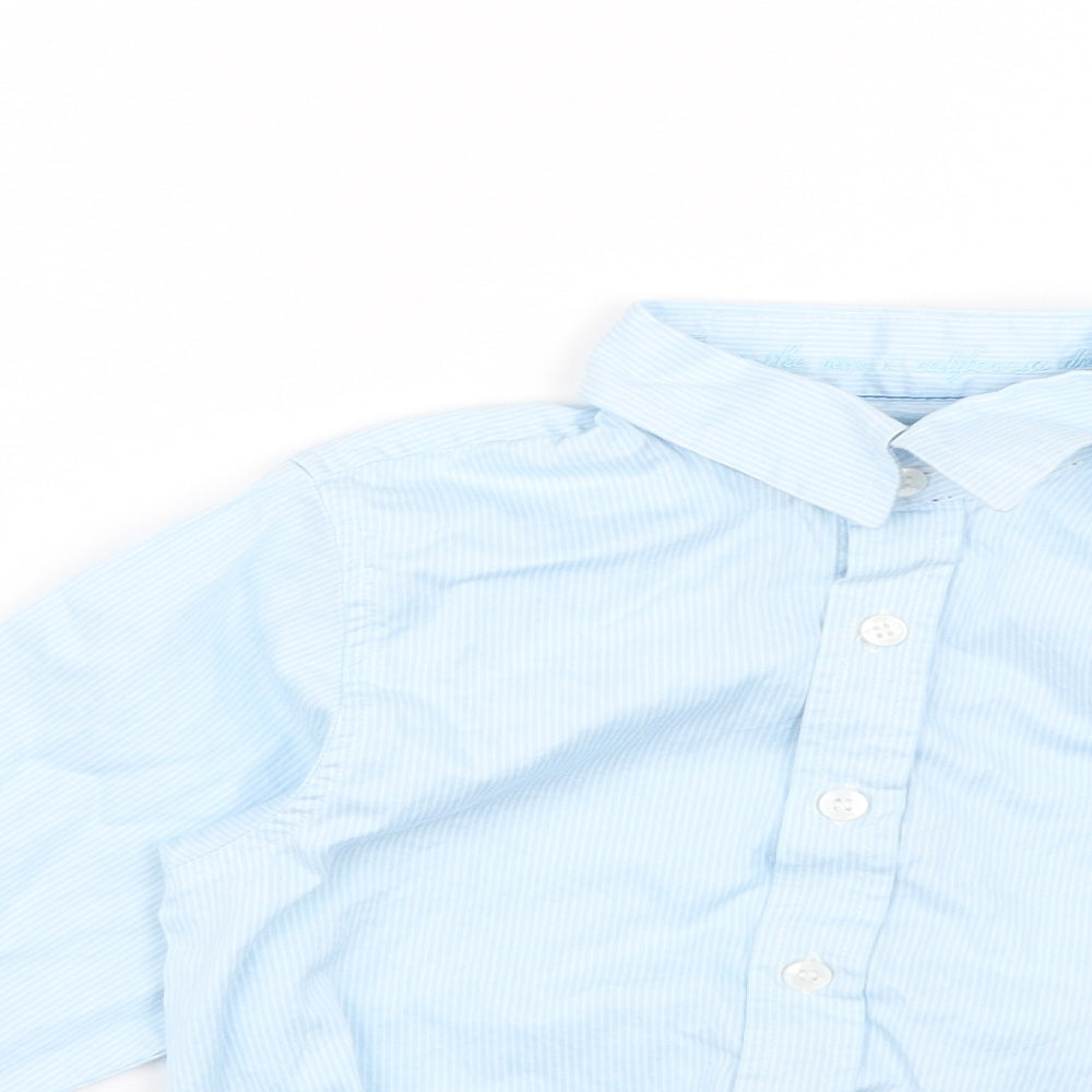 name it Boys Blue Striped  Basic Button-Up Size 5-6 Years