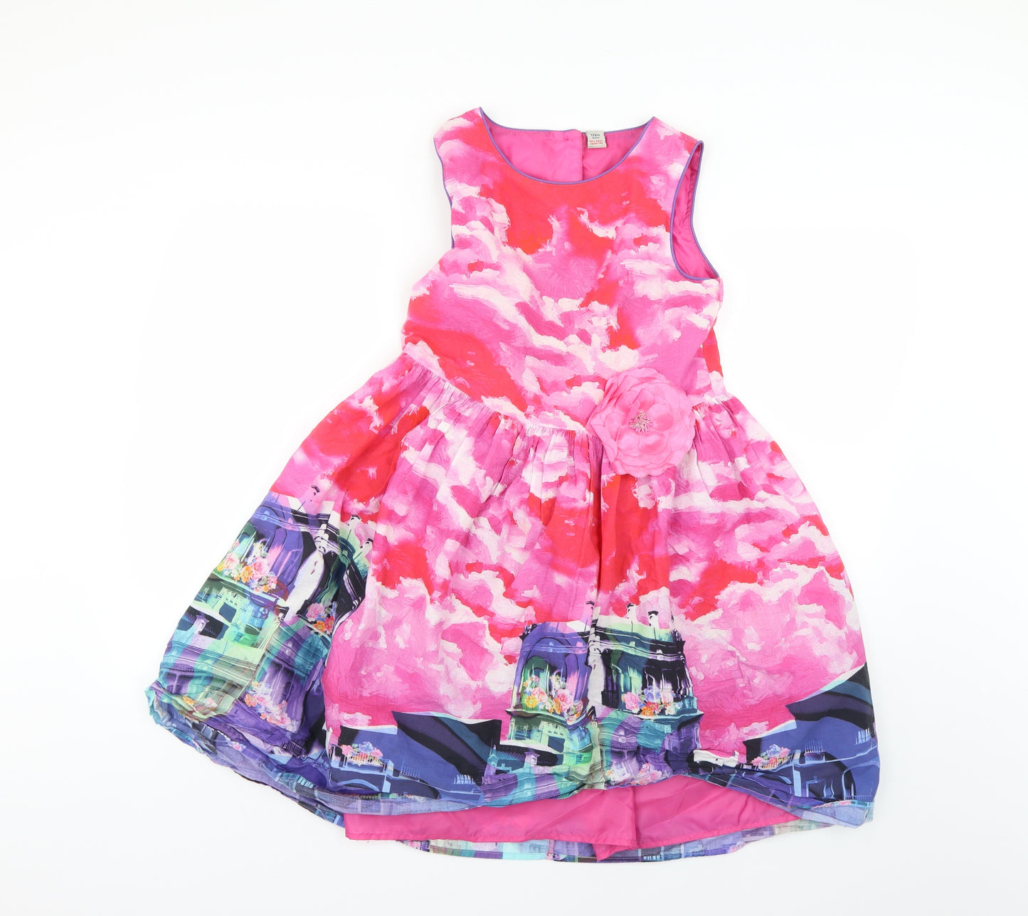 TU Girls Multicoloured Geometric  Fit & Flare  Size 12 Years