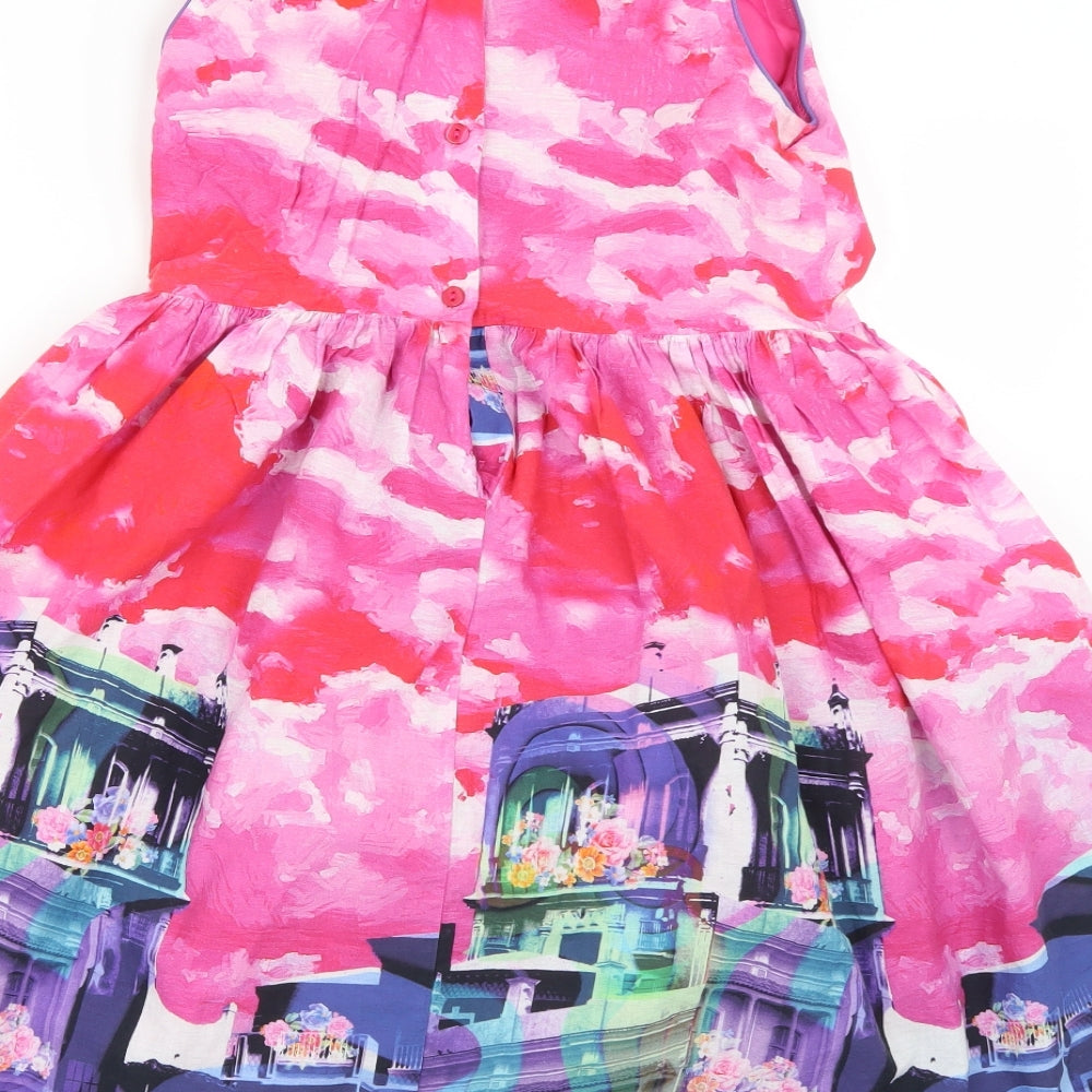 TU Girls Multicoloured Geometric  Fit & Flare  Size 12 Years