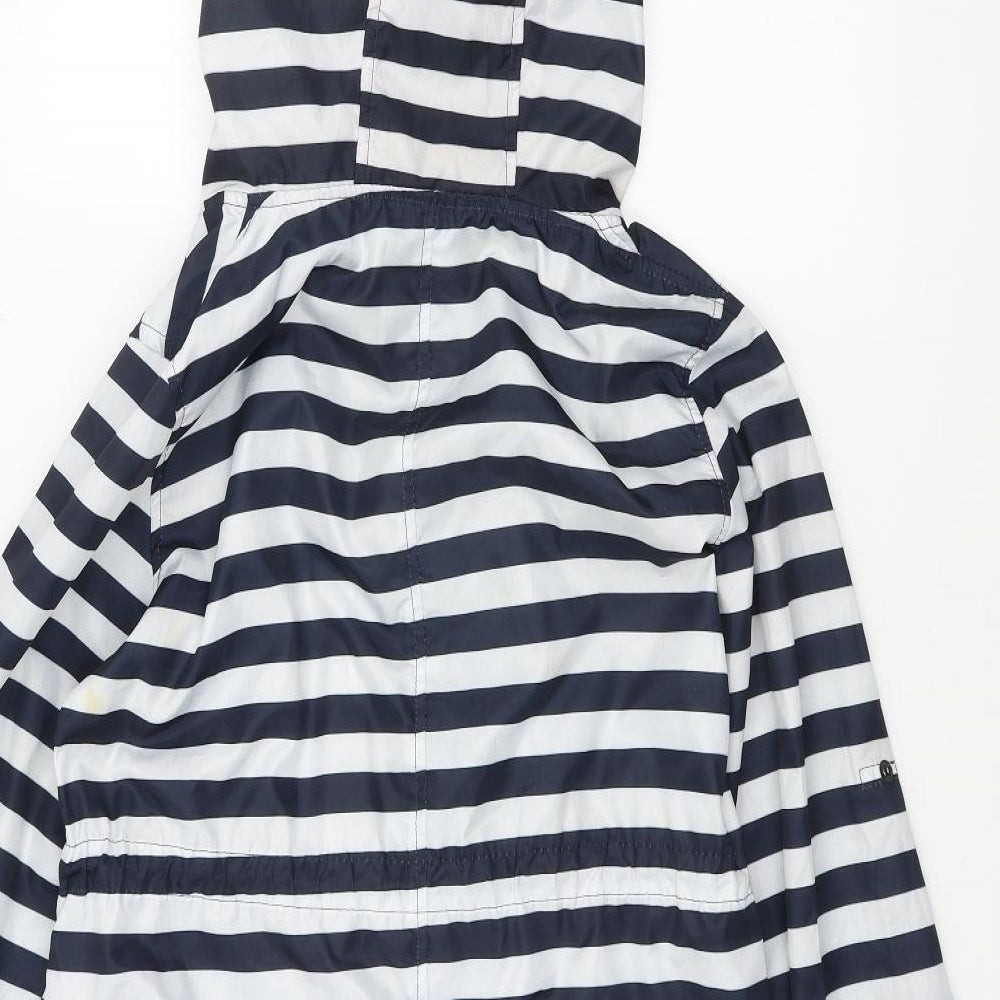 Atmosphere Womens White Striped  Rain Coat Coat Size XS