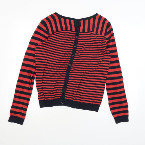 lazy in Womens Red Striped  Basic T-Shirt Size 6