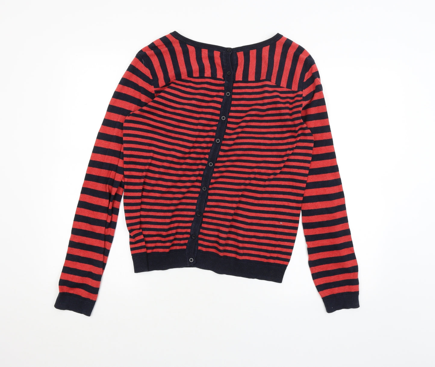 lazy in Womens Red Striped  Basic T-Shirt Size 6