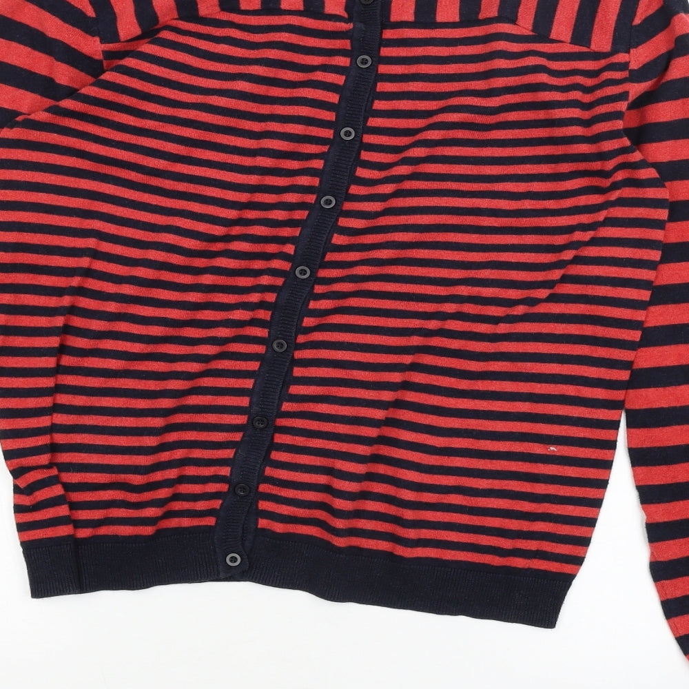 lazy in Womens Red Striped  Basic T-Shirt Size 6