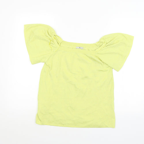 Yu Womens Yellow   Basic T-Shirt Size 12