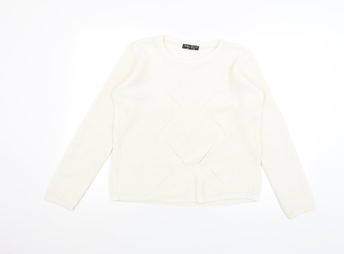 Select Womens White   Pullover Jumper Size 8