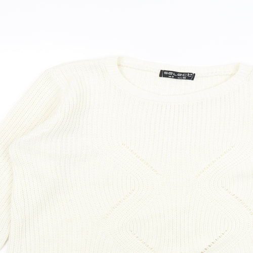 Select Womens White   Pullover Jumper Size 8