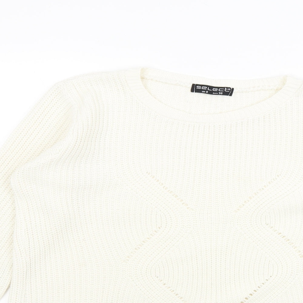 Select Womens White   Pullover Jumper Size 8