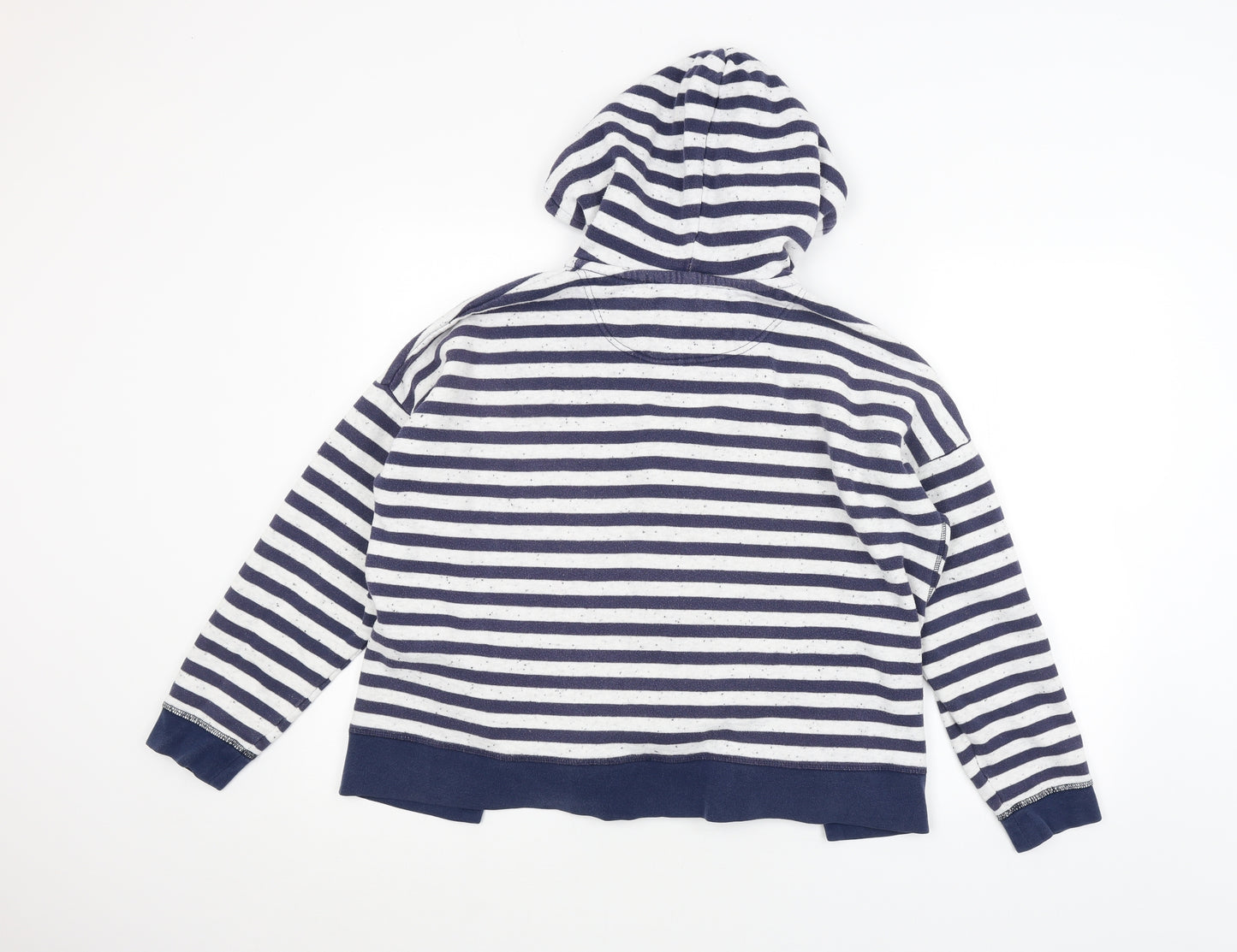 TU Womens White Striped  Full Zip Hoodie Size 18