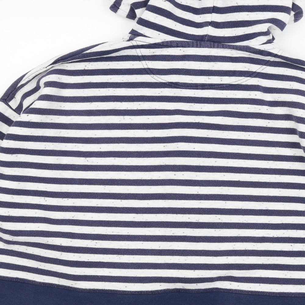 TU Womens White Striped  Full Zip Hoodie Size 18