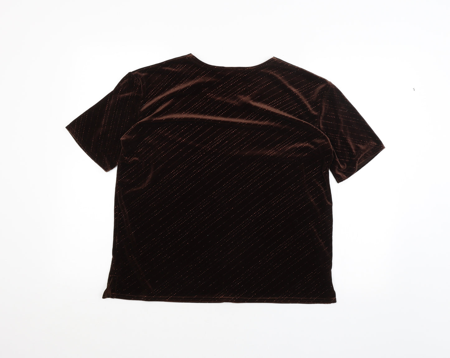 Charmell Womens Brown   Basic T-Shirt Size L