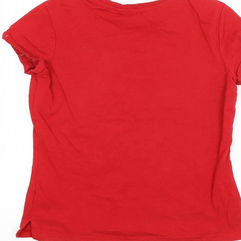 George Girls Red   Basic T-Shirt Size 9-10 Years