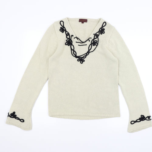 porteaporte Womens White   Pullover Jumper Size L