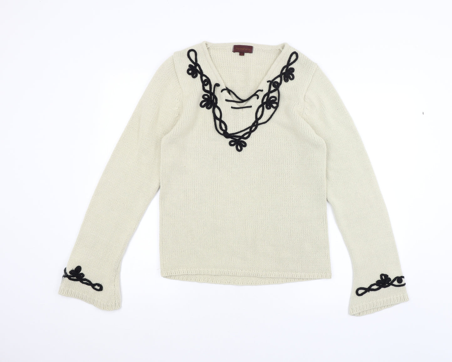 porteaporte Womens White   Pullover Jumper Size L