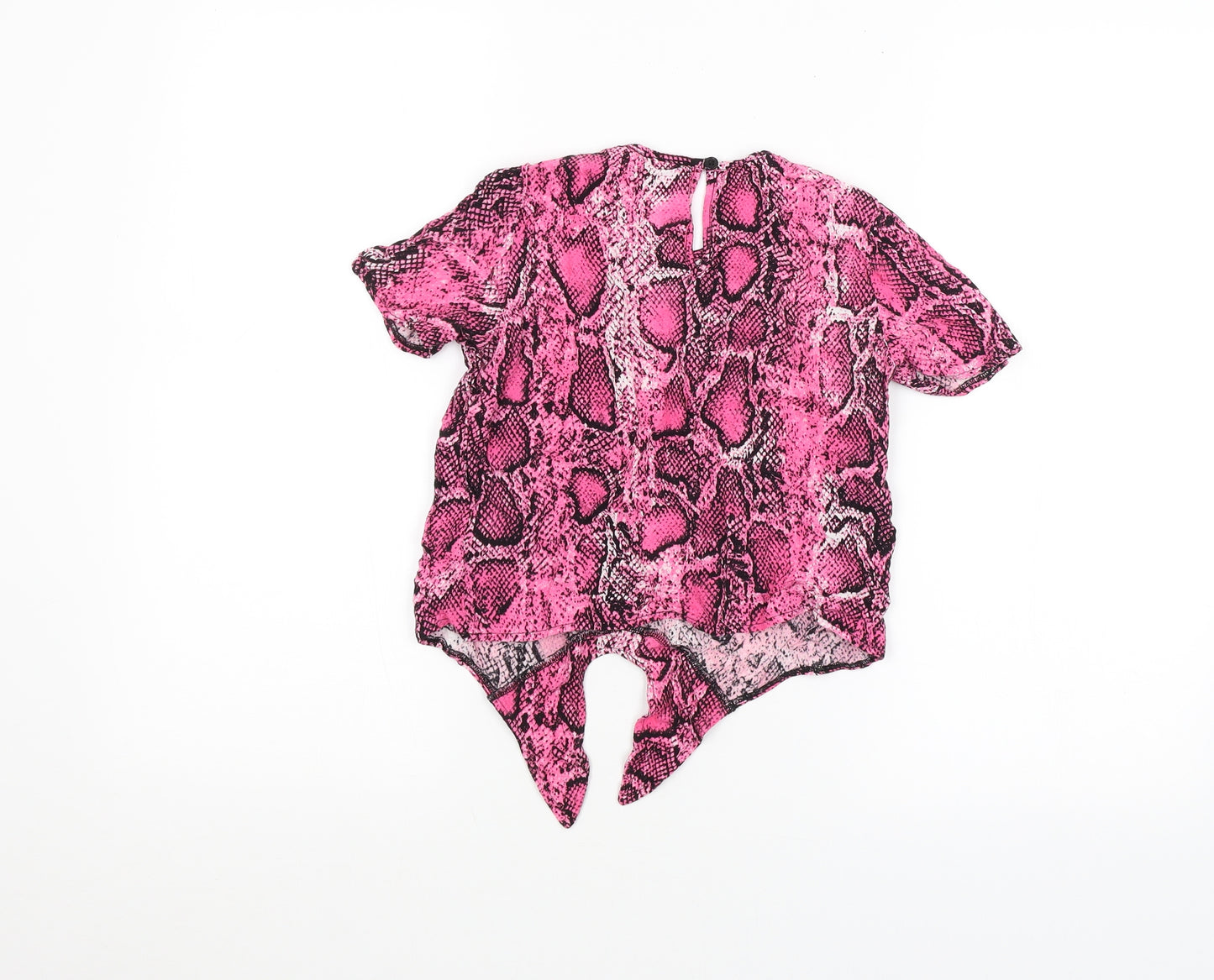 F&F Girls Pink Animal Print  Basic T-Shirt Size 7-8 Years