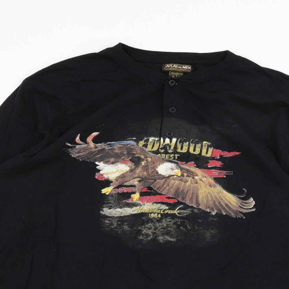 Atlas Mens Black    T-Shirt Size XL
