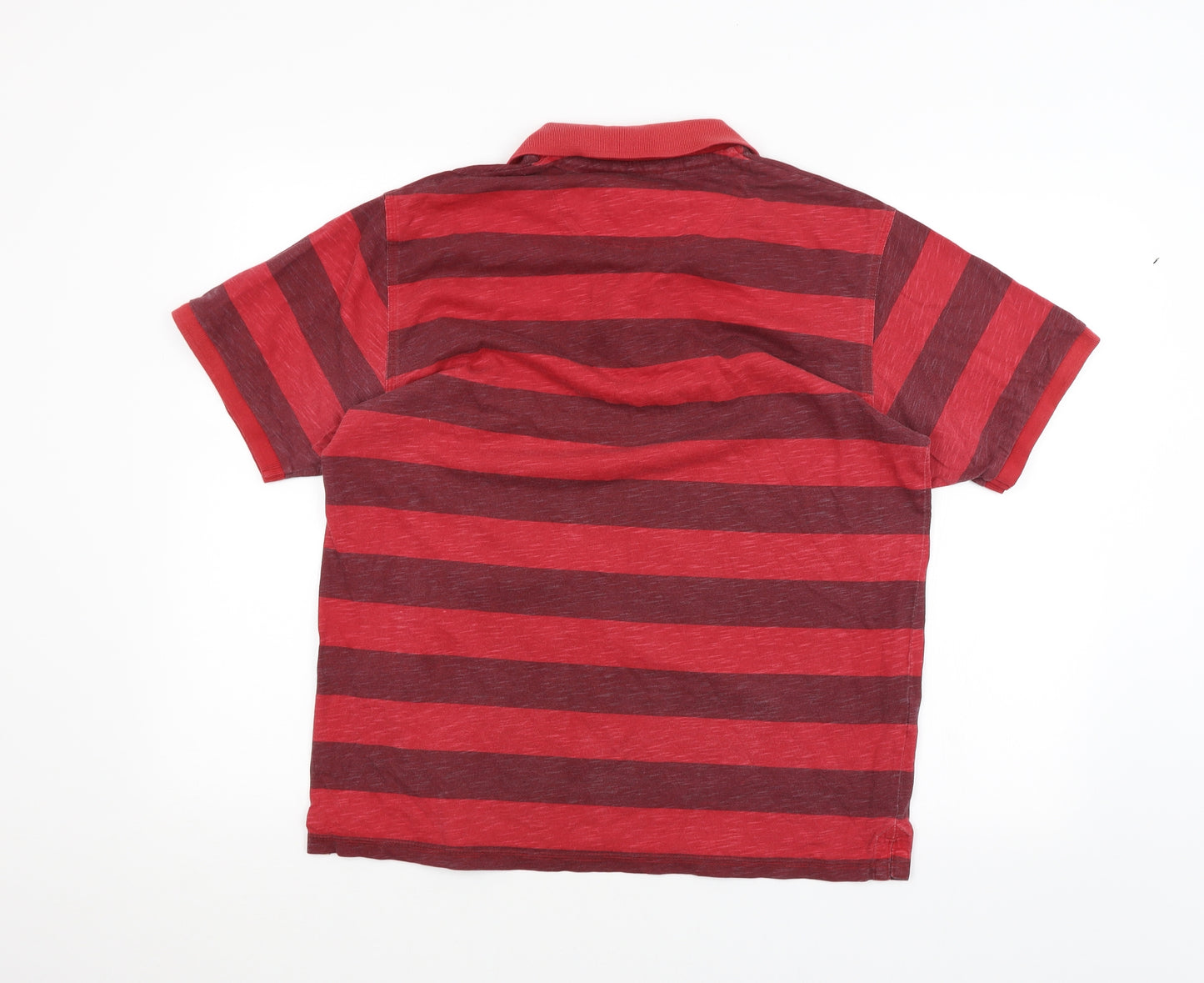 North coast Mens Red Striped   Polo Size M