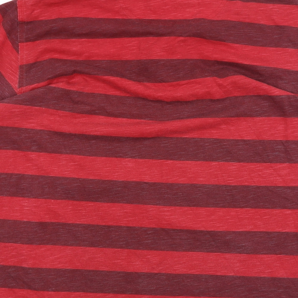 North coast Mens Red Striped   Polo Size M