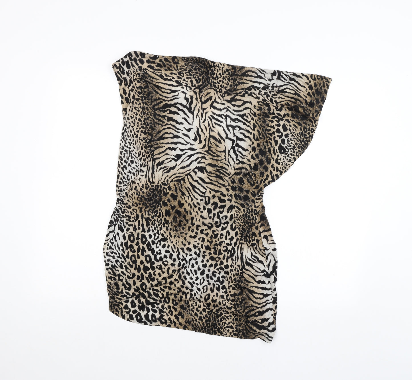 River Island Womens Brown Animal Print  Basic Blouse Size 16