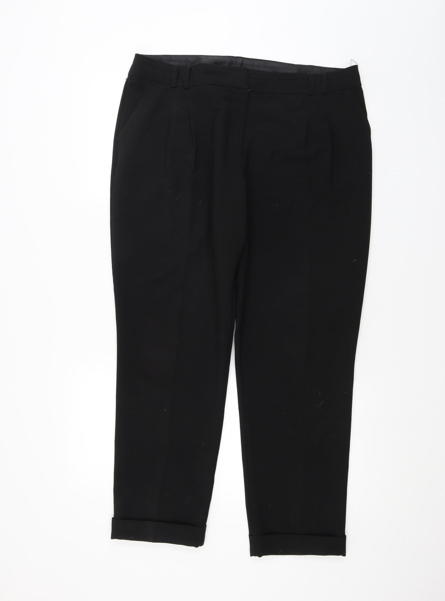 F&F Womens Black   Trousers  Size 16 L26 in