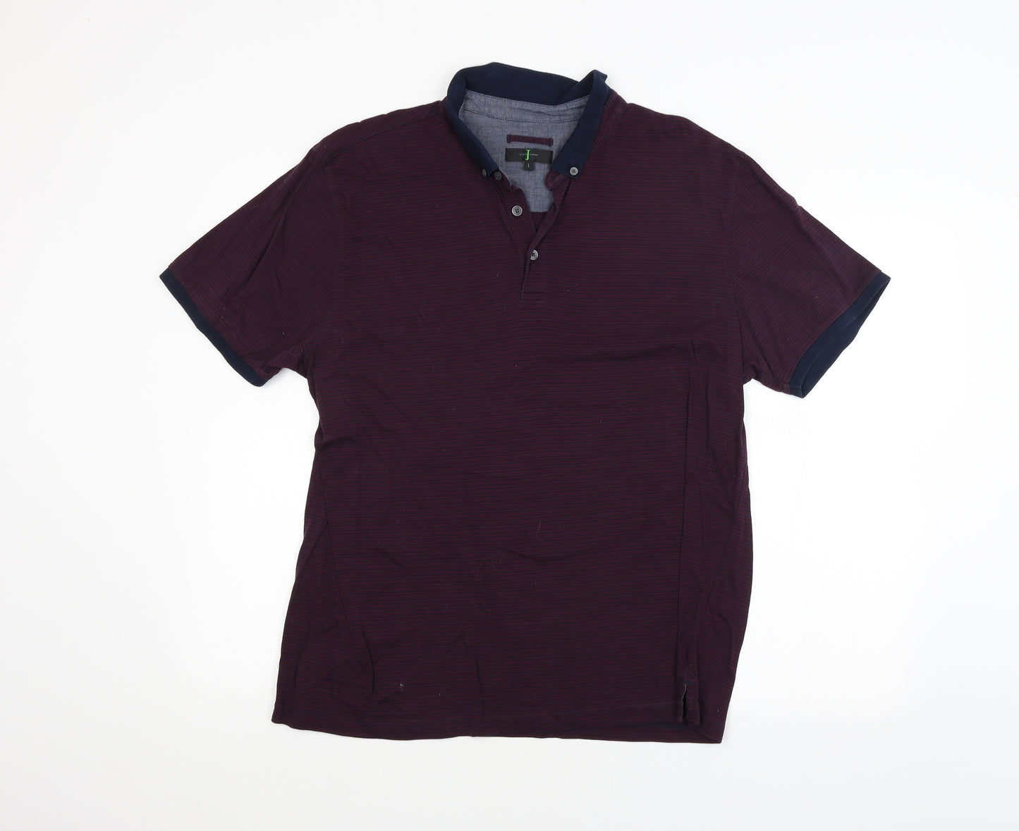 Jasper Conran Mens Red Striped   Polo Size L