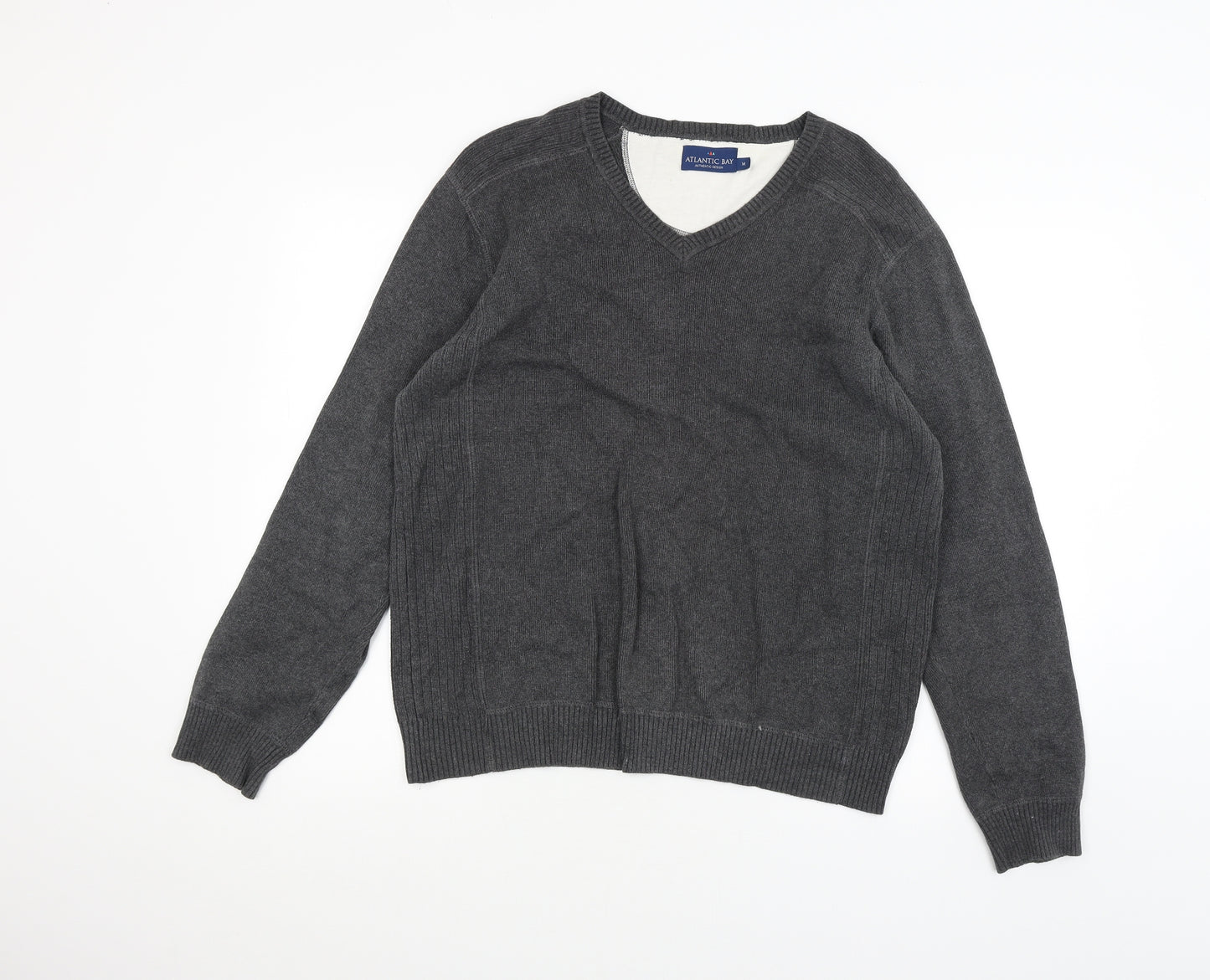 Atlantic Bay Mens Grey   Pullover Jumper Size M