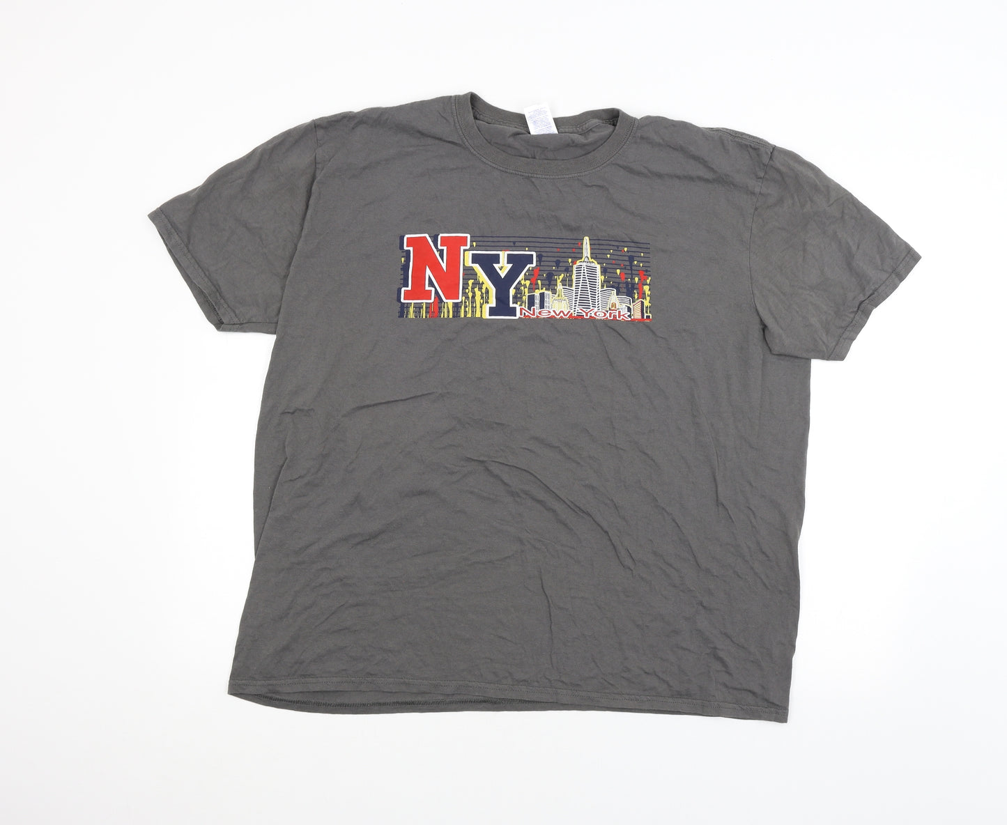 Gilden Mens Grey    T-Shirt Size XL