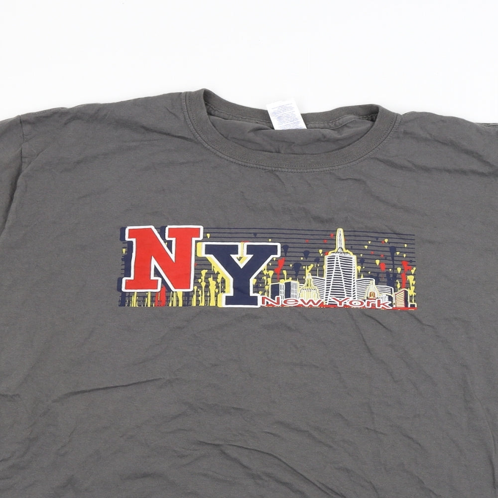 Gilden Mens Grey    T-Shirt Size XL