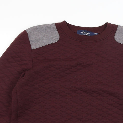 Topman Mens Red   Pullover Jumper Size S