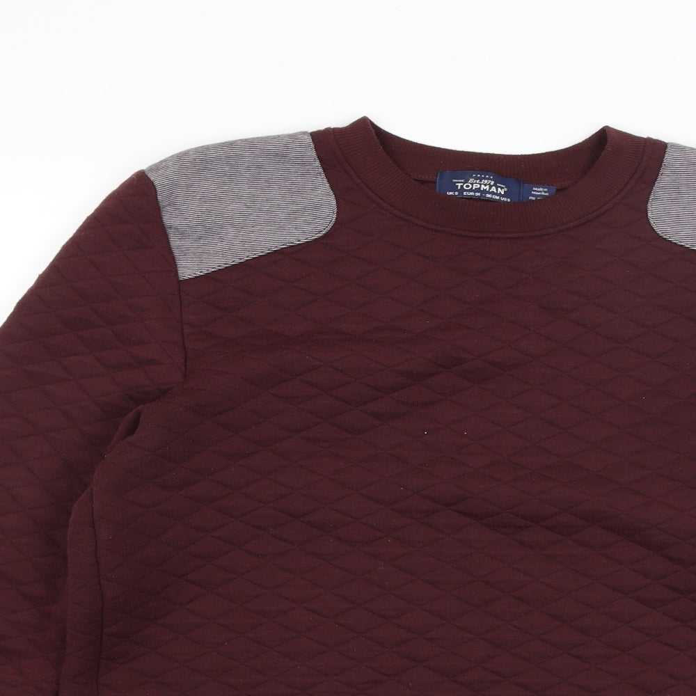 Topman Mens Red   Pullover Jumper Size S