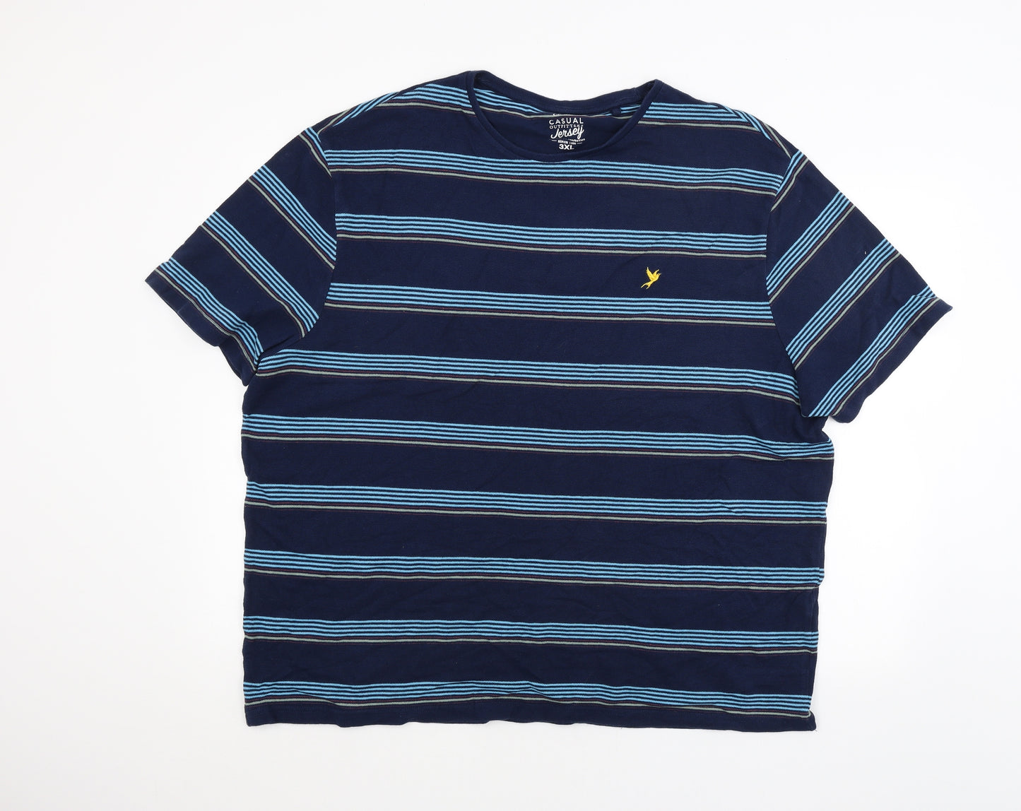 George Mens Blue Striped   T-Shirt Size 3XL