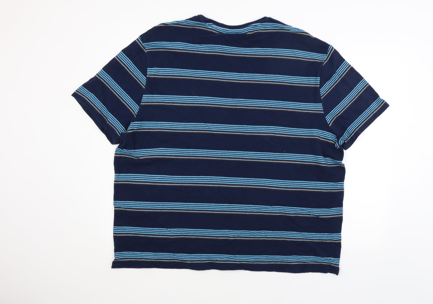 George Mens Blue Striped   T-Shirt Size 3XL