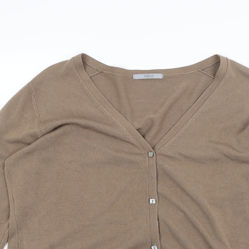Marks and Spencer Womens Brown   Cardigan Jumper Size 18
