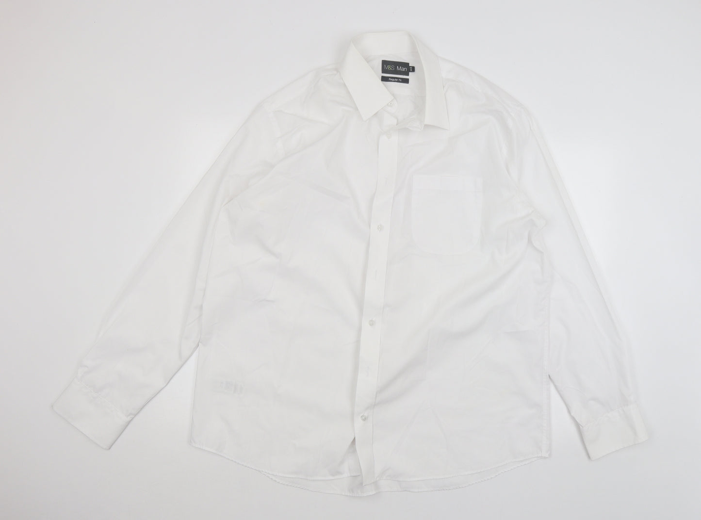 Marks and Spencer Mens White    Dress Shirt Size 18