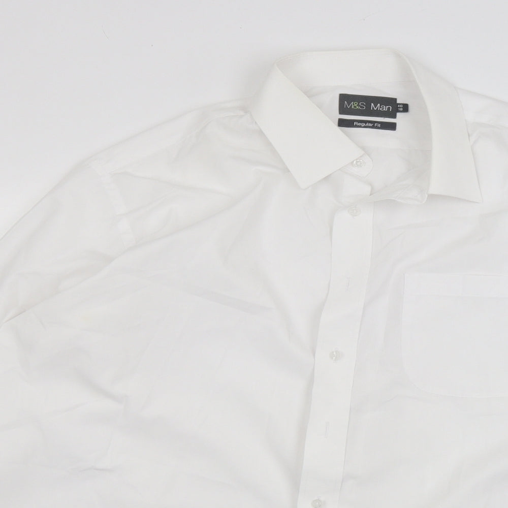Marks and Spencer Mens White    Dress Shirt Size 18
