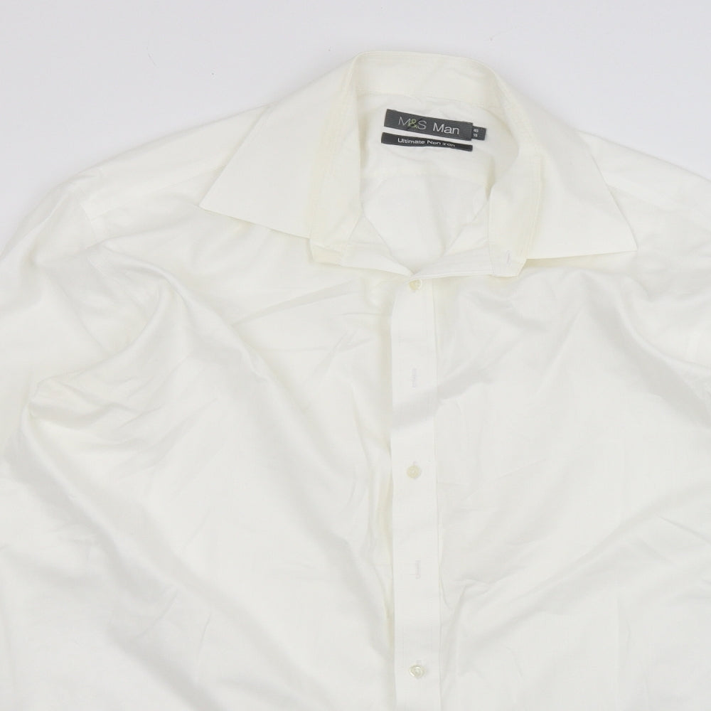 Marks and Spencer Mens White    Dress Shirt Size 18