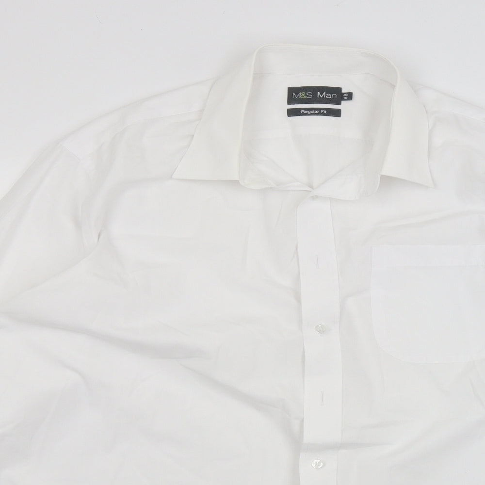 Marks and Spencer Mens White    Dress Shirt Size 18