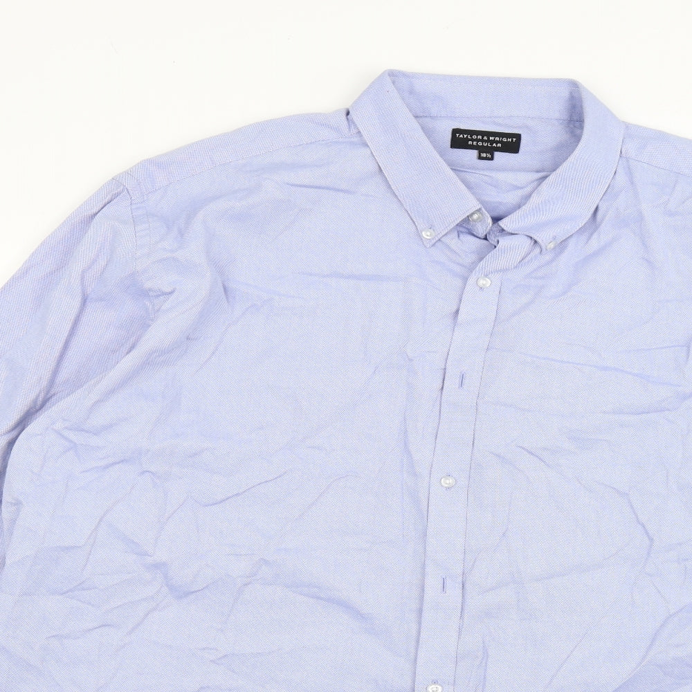 Taylor & Wright Mens Blue    Dress Shirt Size 18.5
