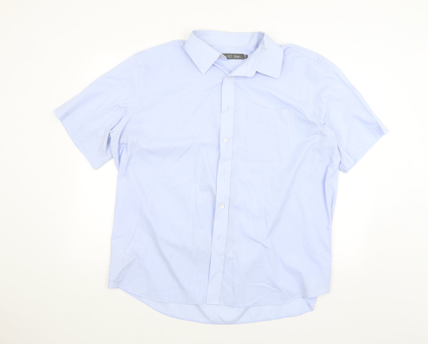 Marks and Spencer Mens Blue    Dress Shirt Size 18