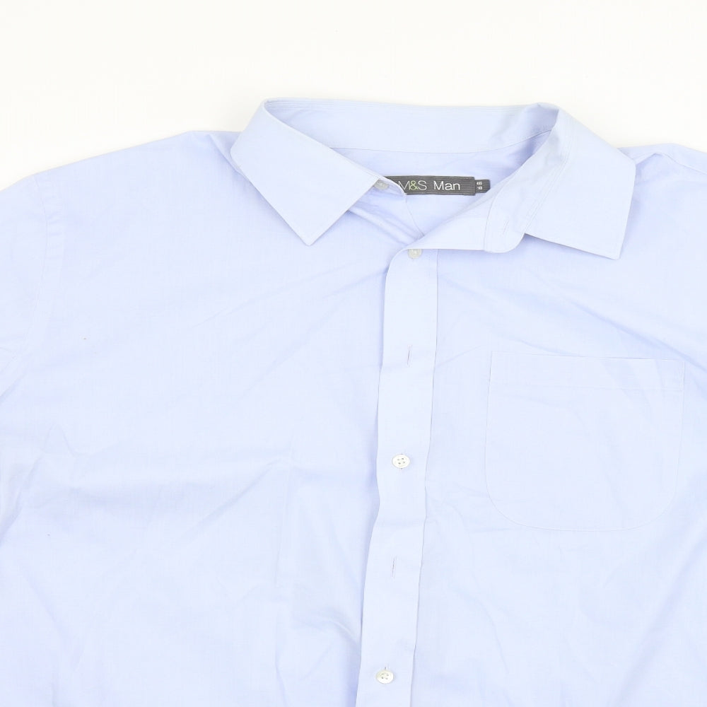 Marks and Spencer Mens Blue    Dress Shirt Size 18