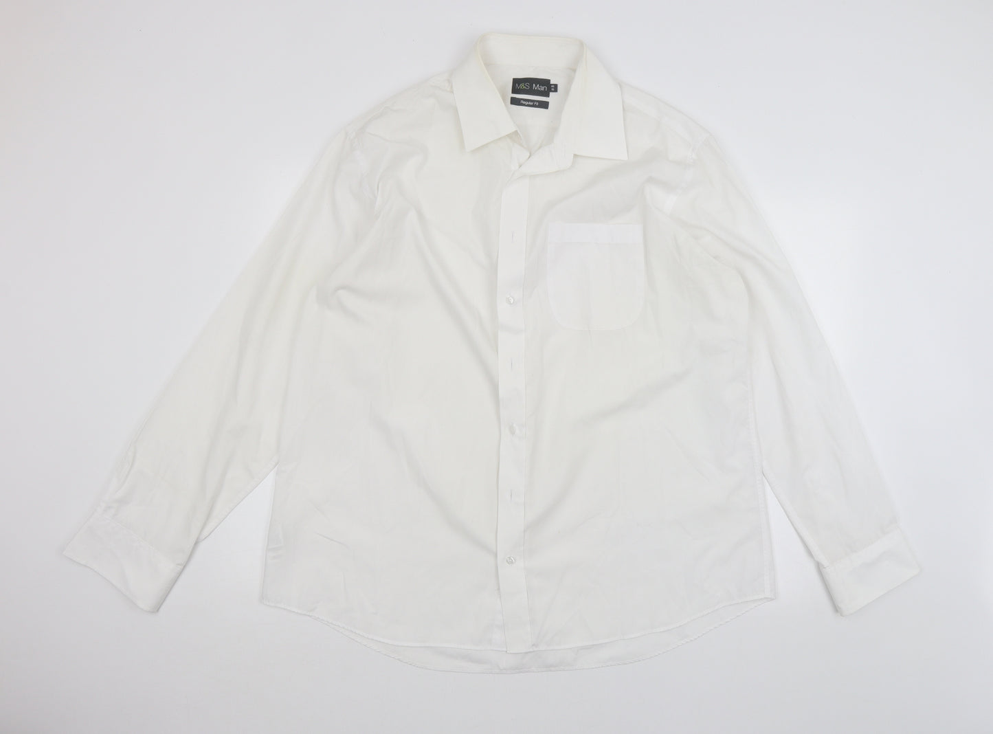 Marks and Spencer Mens White    Dress Shirt Size 18