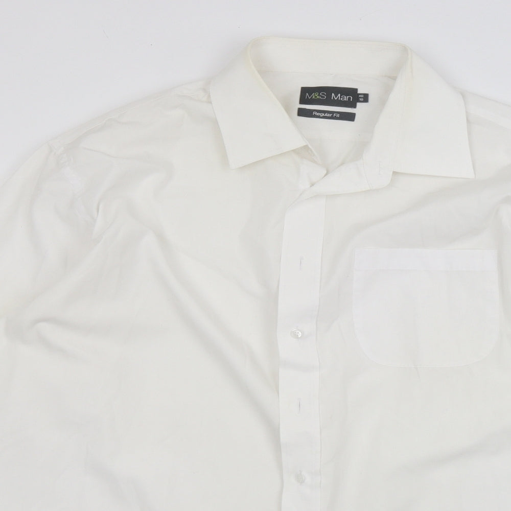 Marks and Spencer Mens White    Dress Shirt Size 18