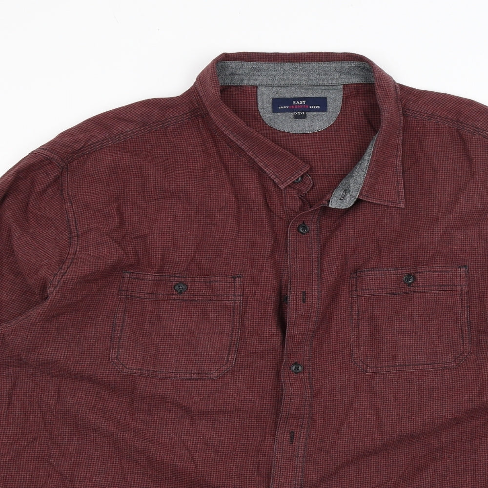 Easy Mens Red    Dress Shirt Size 3XL