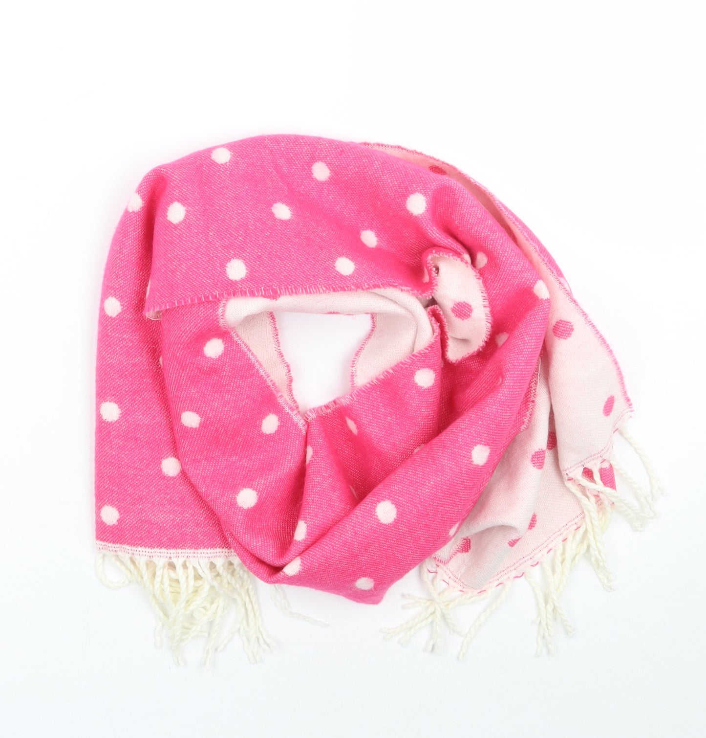 Preworn Womens Pink Polka Dot   Scarf
