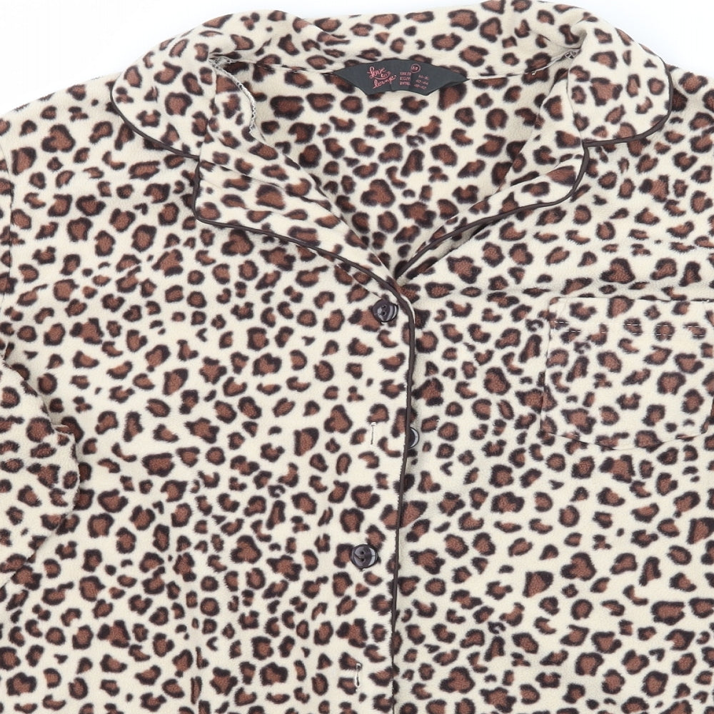 Primark Womens Beige Animal Print  Top Pyjama Top Size M