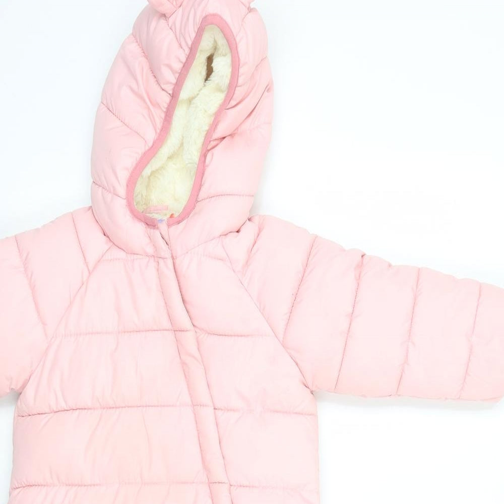 Lily & dan Girls Pink   Jacket Snowsuit Size 12-18 Months