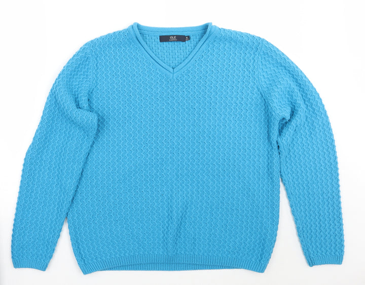 Isle Womens Blue Pullover Jumper Size M