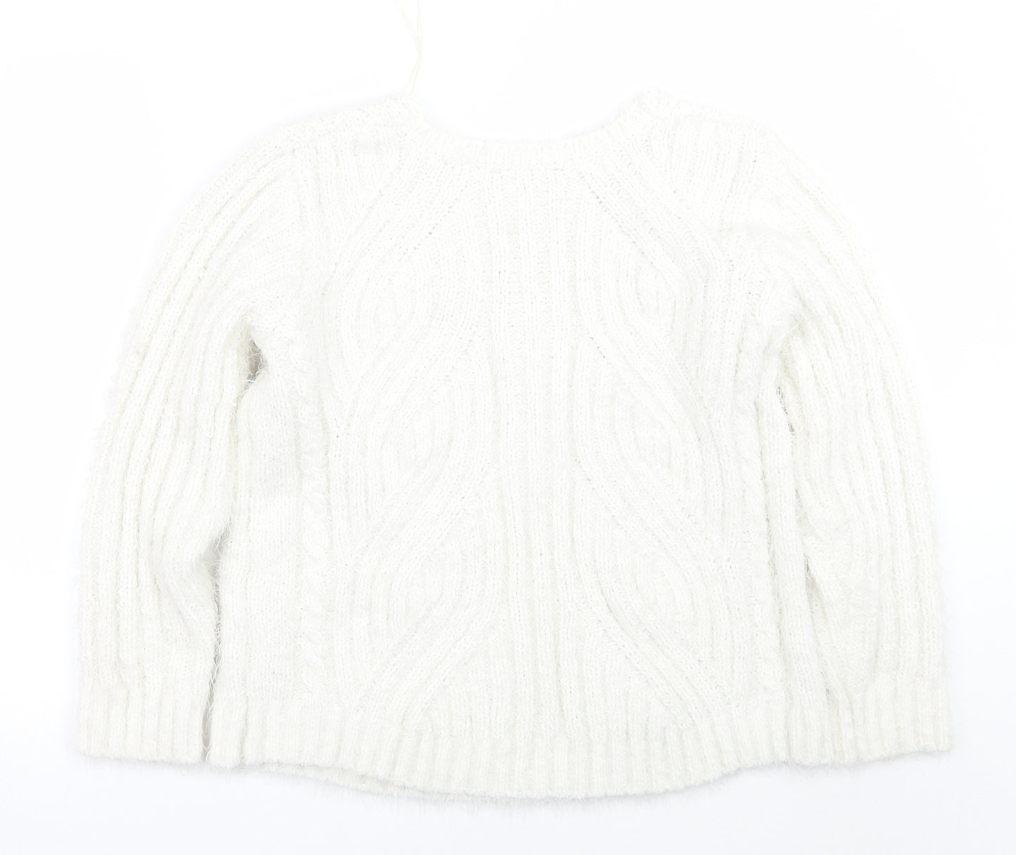 Marks and Spencer Womens White   Pullover Jumper Size L