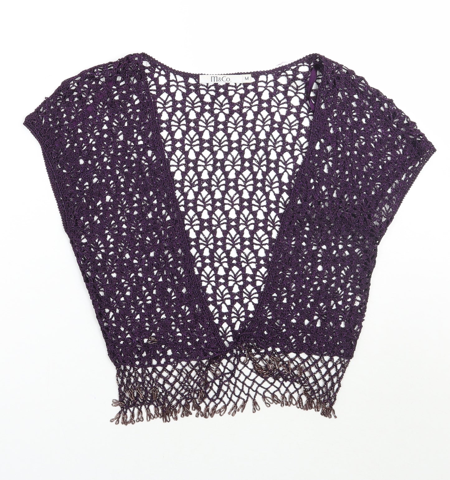 M&Co Womens Purple   Cardigan Jumper Size M