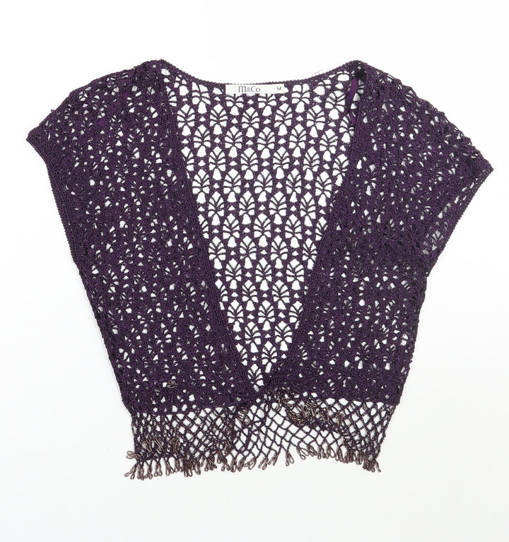 M&Co Womens Purple   Cardigan Jumper Size M