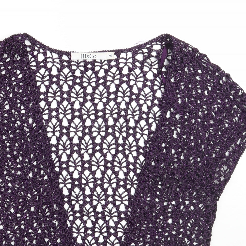 M&Co Womens Purple   Cardigan Jumper Size M